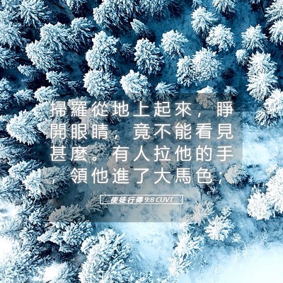 Picture 05 - 使 徒 行 傳 9:8 CUVT - 掃 羅 從 地 上 起 來 ， 睜 開 眼 睛 - Bible Verse Picture
