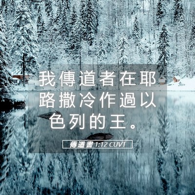 Picture 05 - 傳 道 書 1:12 CUVT - 我 傳 道 者 在 耶 路 撒 冷 作 過 以 - Bible Verse Picture