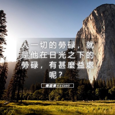 Picture 05 - 傳 道 書 1:3 CUVT - 人 一 切 的 勞 碌 ， 就 是 他 在 日 - Bible Verse Picture