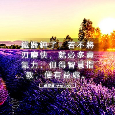 Picture 05 - 傳 道 書 10:10 CUVT - 鐵 器 鈍 了 ， 若 不 將 刃 磨 快 ， - Bible Verse Picture