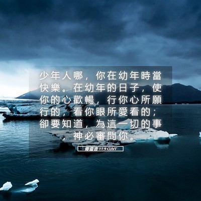 Picture 05 - 傳 道 書 11:9 CUVT - 少 年 人 哪 ， 你 在 幼 年 時 當 快 - Bible Verse Picture