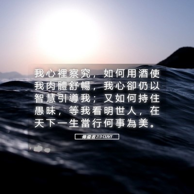 Picture 05 - 傳 道 書 2:3 CUVT - 我 心 裡 察 究 ， 如 何 用 酒 使 我 - Bible Verse Picture