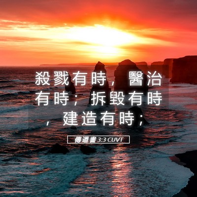 Picture 05 - 傳 道 書 3:3 CUVT - 殺 戮 有 時 ， 醫 治 有 時 ； 拆 毀 - Bible Verse Picture