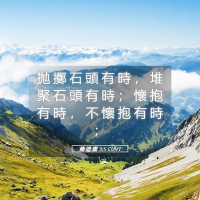 Picture 05 - 傳 道 書 3:5 CUVT - 拋 擲 石 頭 有 時 ， 堆 聚 石 頭 有 - Bible Verse Picture