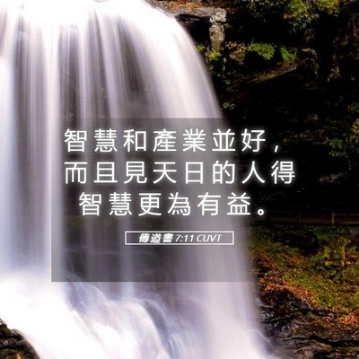 Picture 05 - 傳 道 書 7:11 CUVT - 智 慧 和 產 業 並 好 ， 而 且 見 天 - Bible Verse Picture