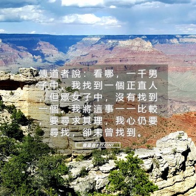 Picture 05 - 傳 道 書 7:27 CUVT - 傳 道 者 說 ： 看 哪 ， 一 千 男 子 - Bible Verse Picture