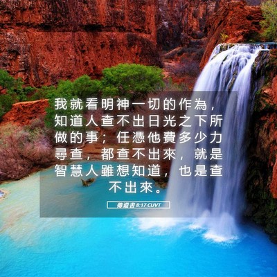 Picture 05 - 傳 道 書 8:17 CUVT - 我 就 看 明 神 一 切 的 作 為 ， 知 - Bible Verse Picture
