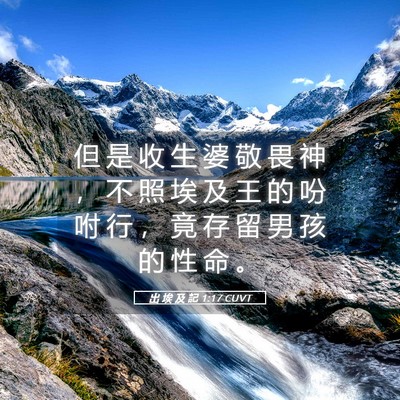 Picture 05 - 出 埃 及 記 1:17 CUVT - 但 是 收 生 婆 敬 畏 神 ， 不 照 埃 - Bible Verse Picture