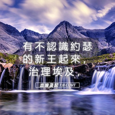 Picture 05 - 出 埃 及 記 1:8 CUVT - 有 不 認 識 約 瑟 的 新 王 起 來 ， - Bible Verse Picture