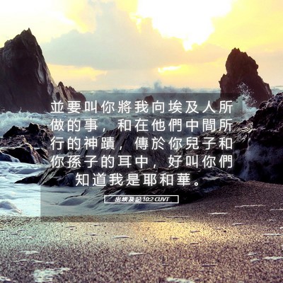 Picture 05 - 出 埃 及 記 10:2 CUVT - 並 要 叫 你 將 我 向 埃 及 人 所 做 - Bible Verse Picture