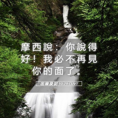 Picture 05 - 出 埃 及 記 10:29 CUVT - 摩 西 說 ： 你 說 得 好 ！ 我 必 不 - Bible Verse Picture