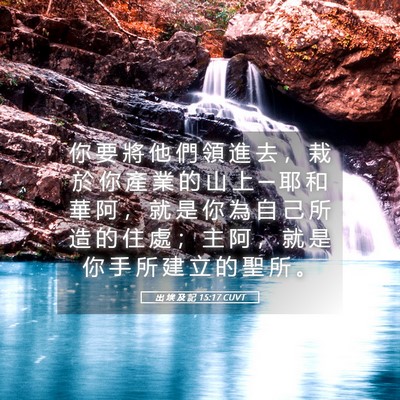 Picture 05 - 出 埃 及 記 15:17 CUVT - 你 要 將 他 們 領 進 去 ， 栽 於 你 - Bible Verse Picture