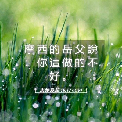 Picture 05 - 出 埃 及 記 18:17 CUVT - 摩 西 的 岳 父 說 ： 你 這 做 的 不 - Bible Verse Picture