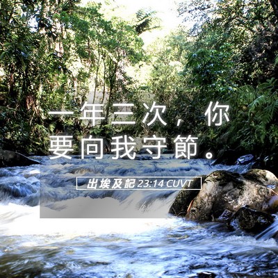 Picture 05 - 出 埃 及 記 23:14 CUVT - 一 年 三 次 ， 你 要 向 我 守 節 - Bible Verse Picture