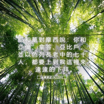 Picture 05 - 出 埃 及 記 24:1 CUVT - 耶 和 華 對 摩 西 說 ： 你 和 亞 倫 - Bible Verse Picture