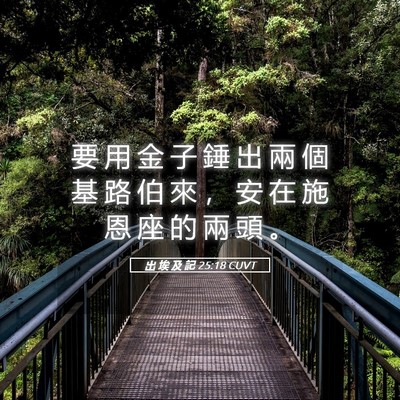 Picture 05 - 出 埃 及 記 25:18 CUVT - 要 用 金 子 錘 出 兩 個 基 路 伯 來 - Bible Verse Picture