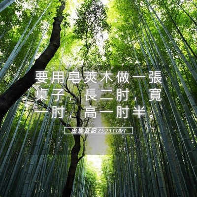 Picture 05 - 出 埃 及 記 25:23 CUVT - 要 用 皂 莢 木 做 一 張 桌 子 ， 長 - Bible Verse Picture