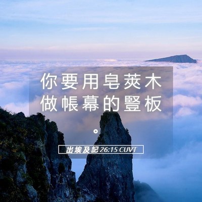 Picture 05 - 出 埃 及 記 26:15 CUVT - 你 要 用 皂 莢 木 做 帳 幕 的 豎 板 - Bible Verse Picture