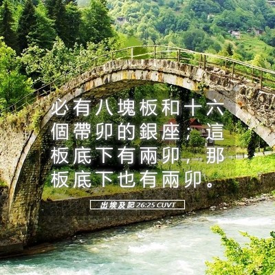 Picture 05 - 出 埃 及 記 26:25 CUVT - 必 有 八 塊 板 和 十 六 個 帶 卯 的 - Bible Verse Picture