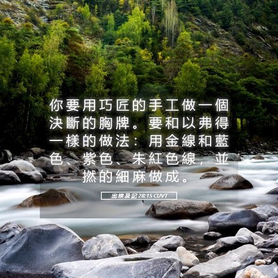 Picture 05 - 出 埃 及 記 28:15 CUVT - 你 要 用 巧 匠 的 手 工 做 一 個 決 - Bible Verse Picture