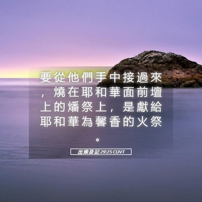 Picture 05 - 出 埃 及 記 29:25 CUVT - 要 從 他 們 手 中 接 過 來 ， 燒 在 - Bible Verse Picture
