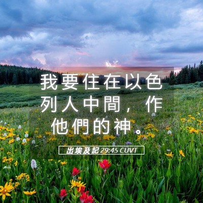 Picture 05 - 出 埃 及 記 29:45 CUVT - 我 要 住 在 以 色 列 人 中 間 ， 作 - Bible Verse Picture