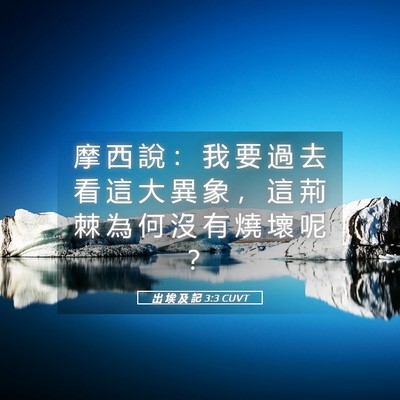 Picture 05 - 出 埃 及 記 3:3 CUVT - 摩 西 說 ： 我 要 過 去 看 這 大 異 - Bible Verse Picture
