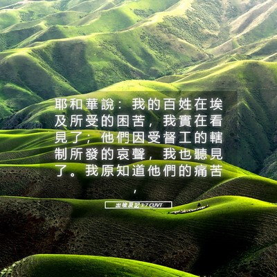Picture 05 - 出 埃 及 記 3:7 CUVT - 耶 和 華 說 ： 我 的 百 姓 在 埃 及 - Bible Verse Picture