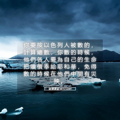 Picture 05 - 出 埃 及 記 30:12 CUVT - 你 要 按 以 色 列 人 被 數 的 ， 計 - Bible Verse Picture