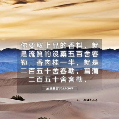Picture 05 - 出 埃 及 記 30:23 CUVT - 你 要 取 上 品 的 香 料 ， 就 是 流 - Bible Verse Picture