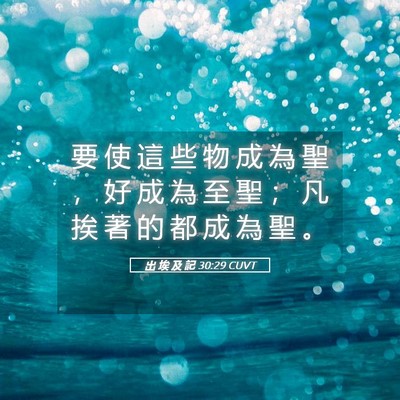 Picture 05 - 出 埃 及 記 30:29 CUVT - 要 使 這 些 物 成 為 聖 ， 好 成 為 - Bible Verse Picture
