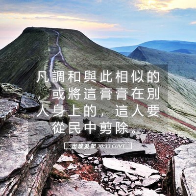 Picture 05 - 出 埃 及 記 30:33 CUVT - 凡 調 和 與 此 相 似 的 ， 或 將 這 - Bible Verse Picture