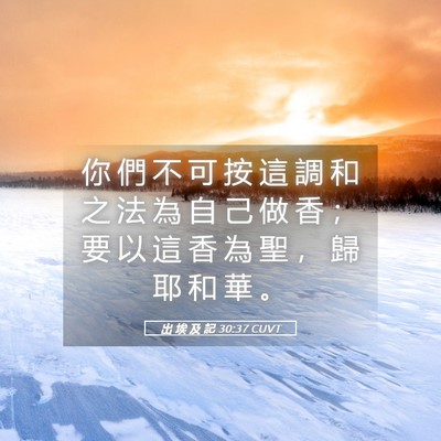 Picture 05 - 出 埃 及 記 30:37 CUVT - 你 們 不 可 按 這 調 和 之 法 為 自 - Bible Verse Picture