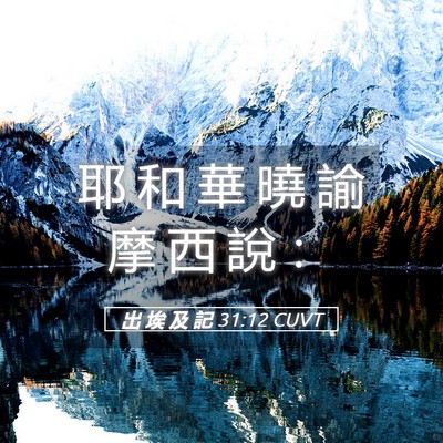 Picture 05 - 出 埃 及 記 31:12 CUVT - 耶 和 華 曉 諭 摩 西 說 - Bible Verse Picture