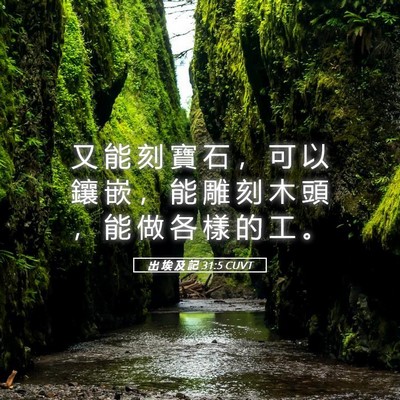 Picture 05 - 出 埃 及 記 31:5 CUVT - 又 能 刻 寶 石 ， 可 以 鑲 嵌 ， 能 - Bible Verse Picture