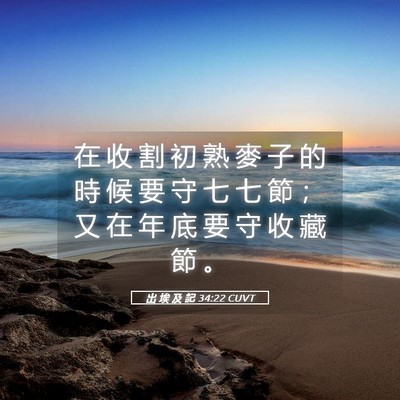 Picture 05 - 出 埃 及 記 34:22 CUVT - 在 收 割 初 熟 麥 子 的 時 候 要 守 - Bible Verse Picture