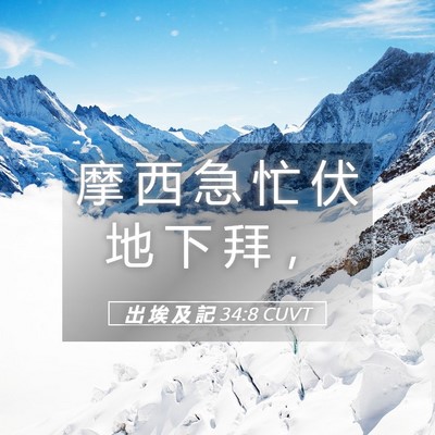 Picture 05 - 出 埃 及 記 34:8 CUVT - 摩 西 急 忙 伏 地 下 拜 - Bible Verse Picture