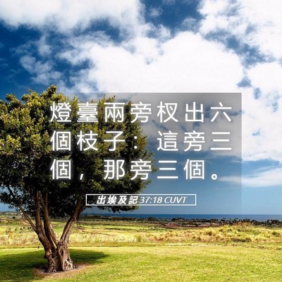 Picture 05 - 出 埃 及 記 37:18 CUVT - 燈 臺 兩 旁 杈 出 六 個 枝 子 ： 這 - Bible Verse Picture