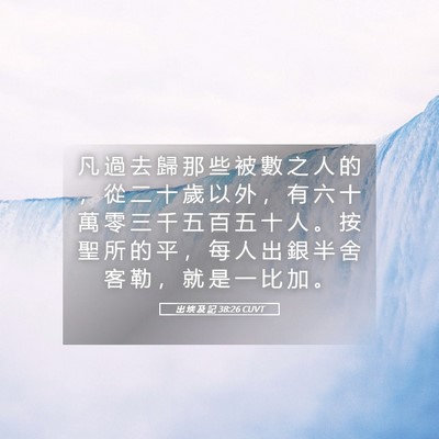 Picture 05 - 出 埃 及 記 38:26 CUVT - 凡 過 去 歸 那 些 被 數 之 人 的 ， - Bible Verse Picture