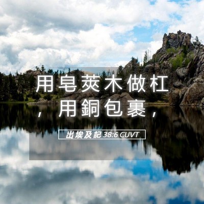 Picture 05 - 出 埃 及 記 38:6 CUVT - 用 皂 莢 木 做 杠 ， 用 銅 包 裹 - Bible Verse Picture