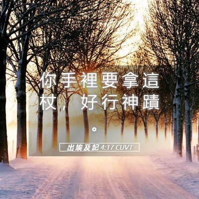 Picture 05 - 出 埃 及 記 4:17 CUVT - 你 手 裡 要 拿 這 杖 ， 好 行 神 蹟 - Bible Verse Picture