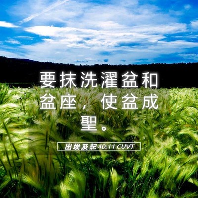 Picture 05 - 出 埃 及 記 40:11 CUVT - 要 抹 洗 濯 盆 和 盆 座 ， 使 盆 成 - Bible Verse Picture