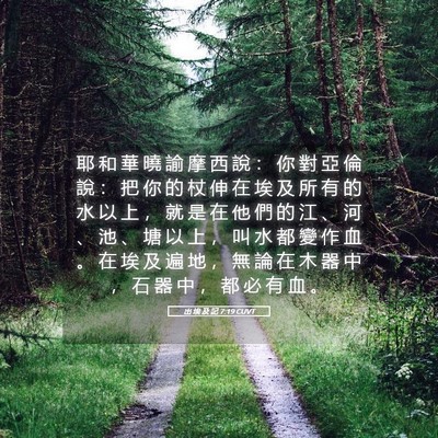 Picture 05 - 出 埃 及 記 7:19 CUVT - 耶 和 華 曉 諭 摩 西 說 ： 你 對 亞 - Bible Verse Picture