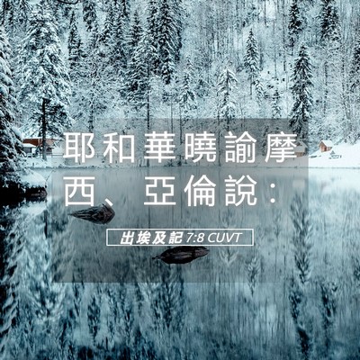Picture 05 - 出 埃 及 記 7:8 CUVT - 耶 和 華 曉 諭 摩 西 、 亞 倫 說 - Bible Verse Picture