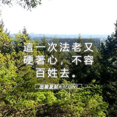Picture 05 - 出 埃 及 記 8:32 CUVT - 這 一 次 法 老 又 硬 著 心 ， 不 容 - Bible Verse Picture
