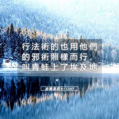 Picture 05 - 出 埃 及 記 8:7 CUVT - 行 法 術 的 也 用 他 們 的 邪 術 照 - Bible Verse Picture
