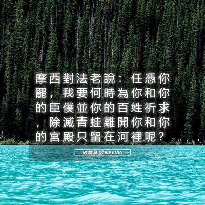 Picture 05 - 出 埃 及 記 8:9 CUVT - 摩 西 對 法 老 說 ： 任 憑 你 罷 ， - Bible Verse Picture