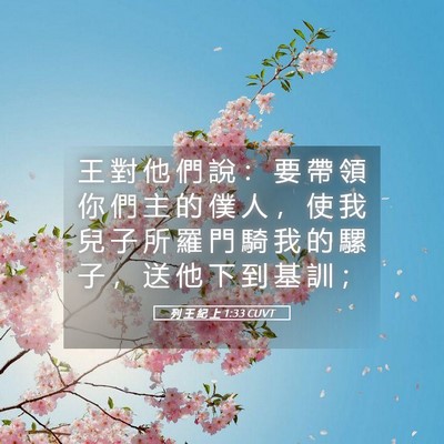Picture 05 - 列 王 紀 上 1:33 CUVT - 王 對 他 們 說 ： 要 帶 領 你 們 主 - Bible Verse Picture