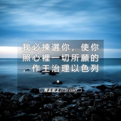 Picture 05 - 列 王 紀 上 11:37 CUVT - 我 必 揀 選 你 ， 使 你 照 心 裡 一 - Bible Verse Picture