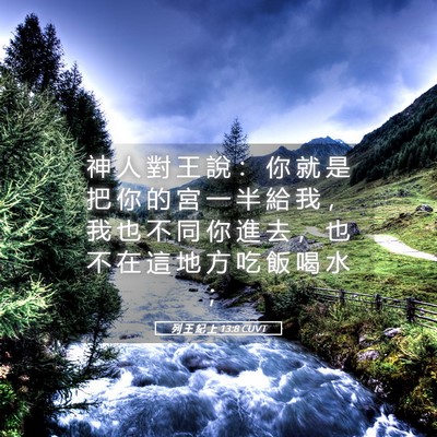 Picture 05 - 列 王 紀 上 13:8 CUVT - 神 人 對 王 說 ： 你 就 是 把 你 的 - Bible Verse Picture